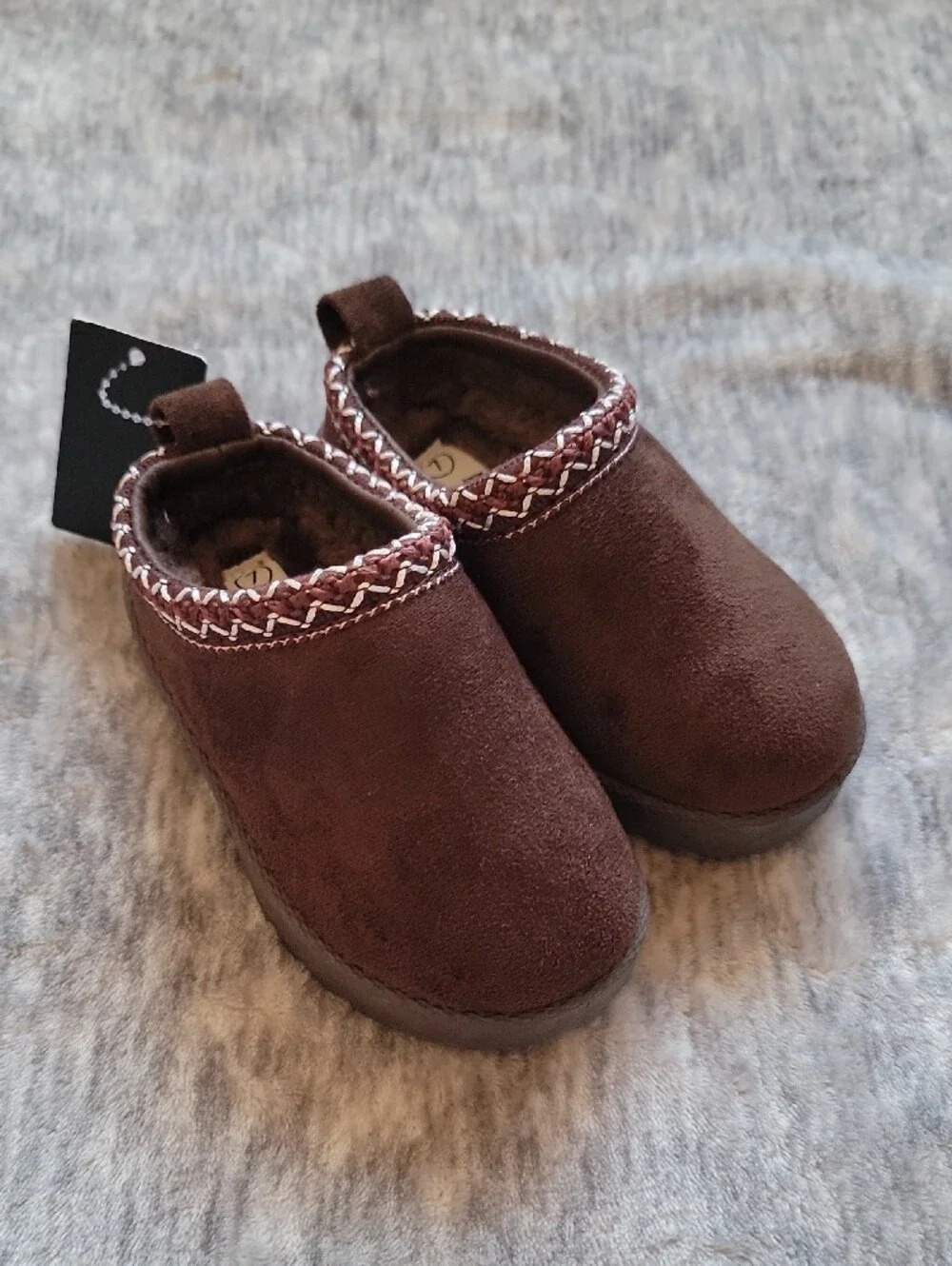 American Exchange Toddler Dark Brown Plush Slip-On Clog Size 7